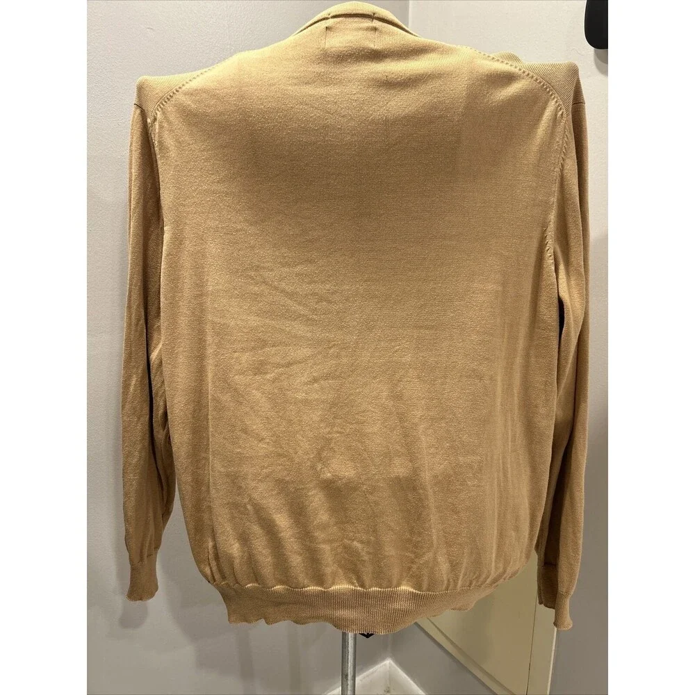 Club Room Charter Club 100% Cotton Sweater XL V-Neck Beige